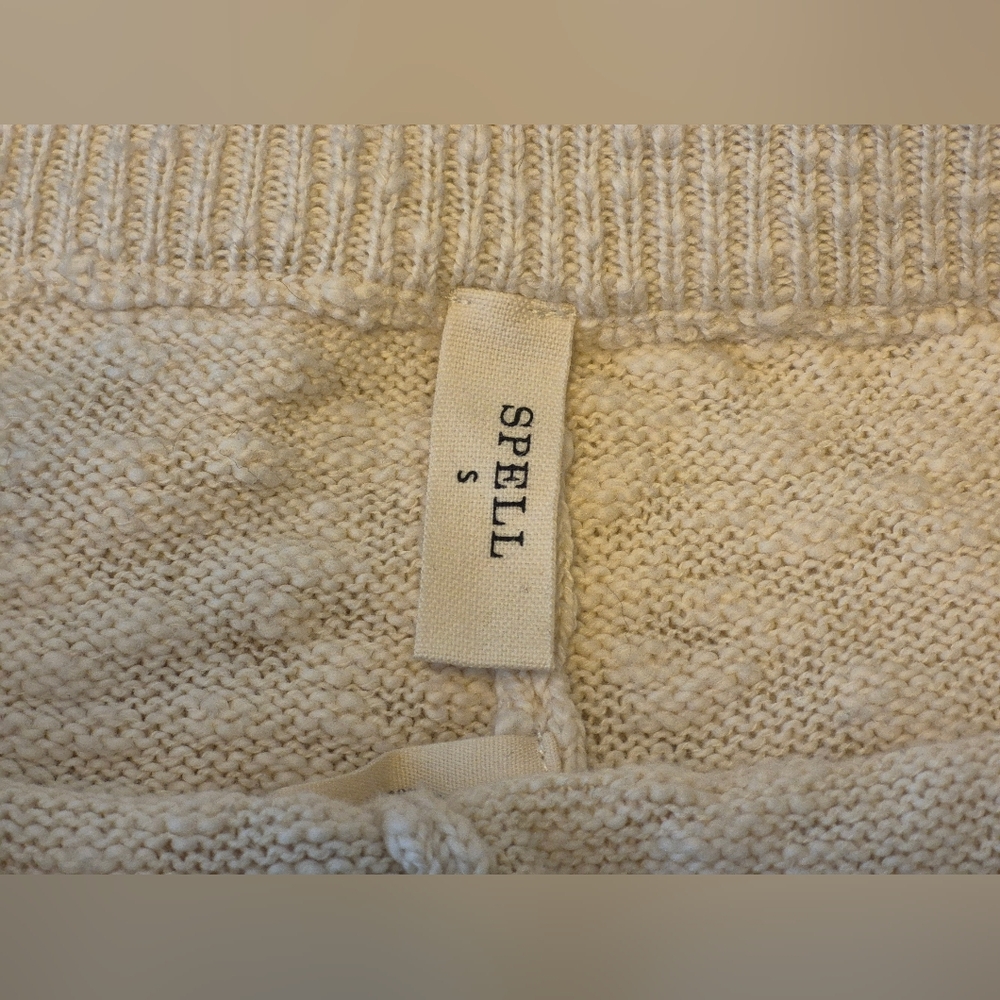 Spell Knit Wide-Leg Capris in Sand Beige - Picture 3 of 13